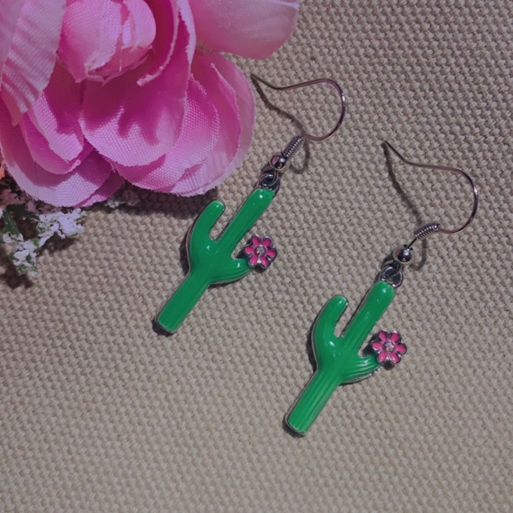 Homemade Cactus Earrings